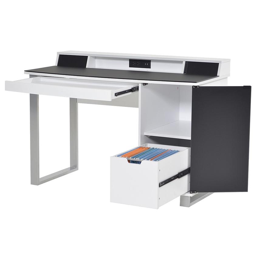 Ralf White Desk W Speakers El Dorado Furniture Ralf White Desk W Speakers Alternate Image 3 Of 9 Images
