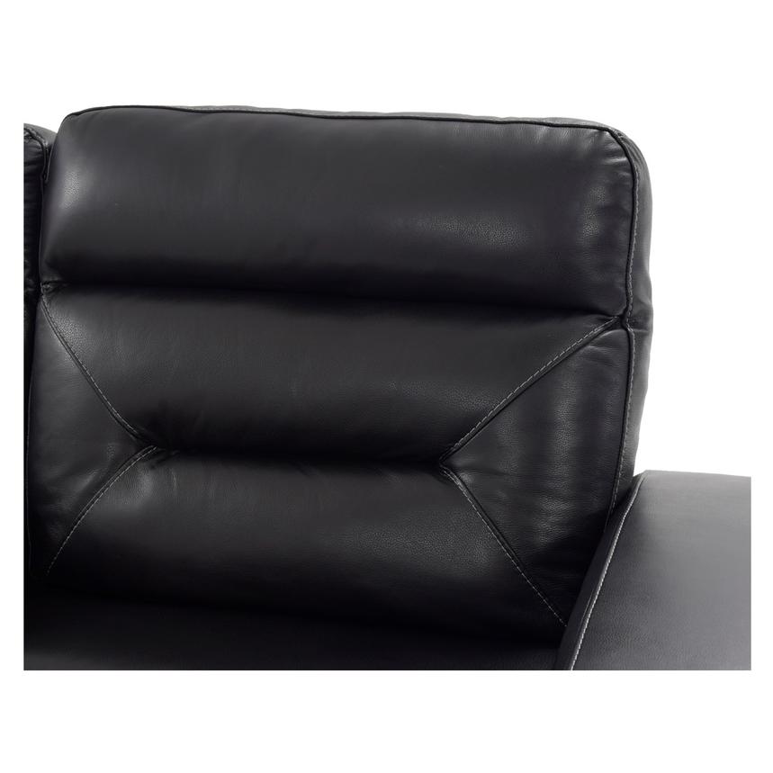 Rochester Black Power Motion Leather Sofa w/Console El Dorado Furniture