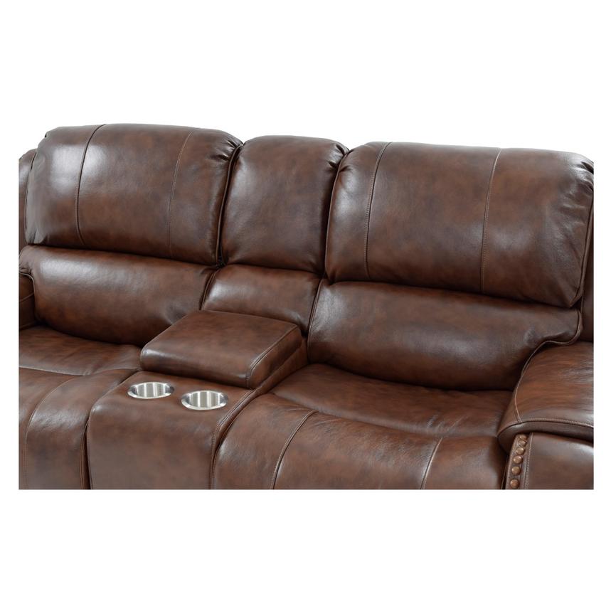 Durham Power Motion Leather Sofa w/Console El Dorado Furniture