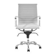 Watson White Low Back Desk Chair  alternate image, 3 of 7 images.
