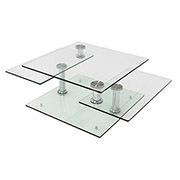 Square Clear Silver Motion Coffee Table  main image, 1 of 8 images.