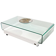 Clove I White Coffee Table w/Casters  main image, 1 of 6 images.