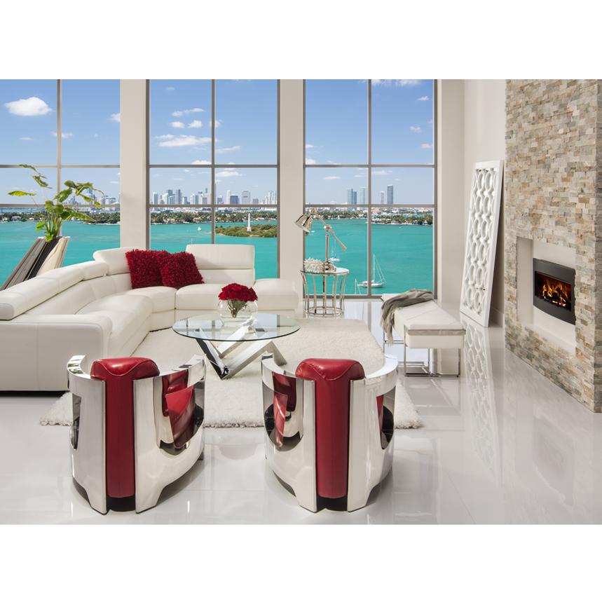Grace White Leather Sofa W Right Chaise El Dorado Furniture Grace White Leather Sofa W Right Chaise Alternate Image 2 Of 8 Images