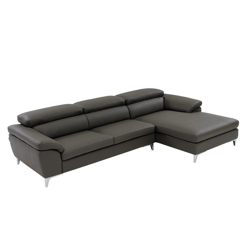 Costa Gray Corner Sofa w/Right Chaise  main image, 1 of 9 images.