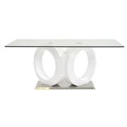 Stop 36 White Rectangular Dining Table  alternate image, 6 of 8 images.