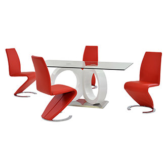 Stop 36/38 Red 5-Piece Dining Set
