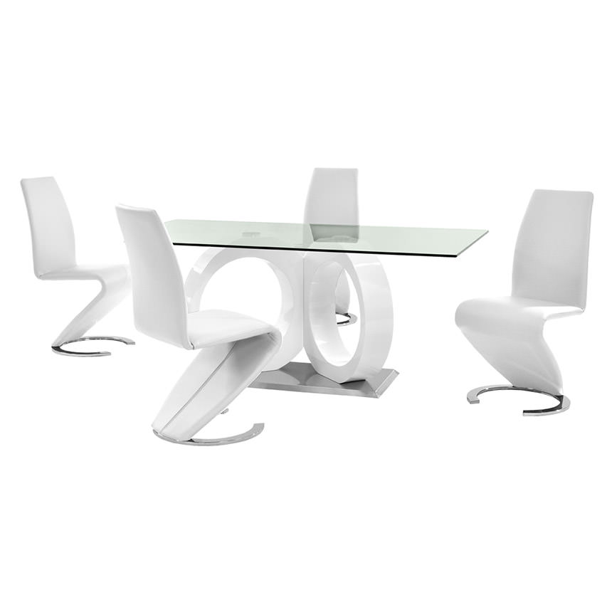 Stop 36/38 White 5-Piece Dining Set  main image, 1 of 12 images.