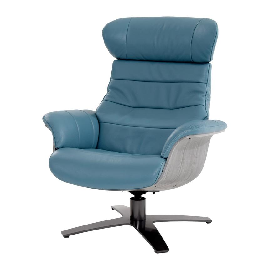 Enzo Blue Leather Accent Chair  main image, 1 of 11 images.