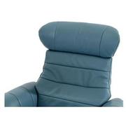 Enzo Blue Leather Swivel Chair  alternate image, 6 of 11 images.