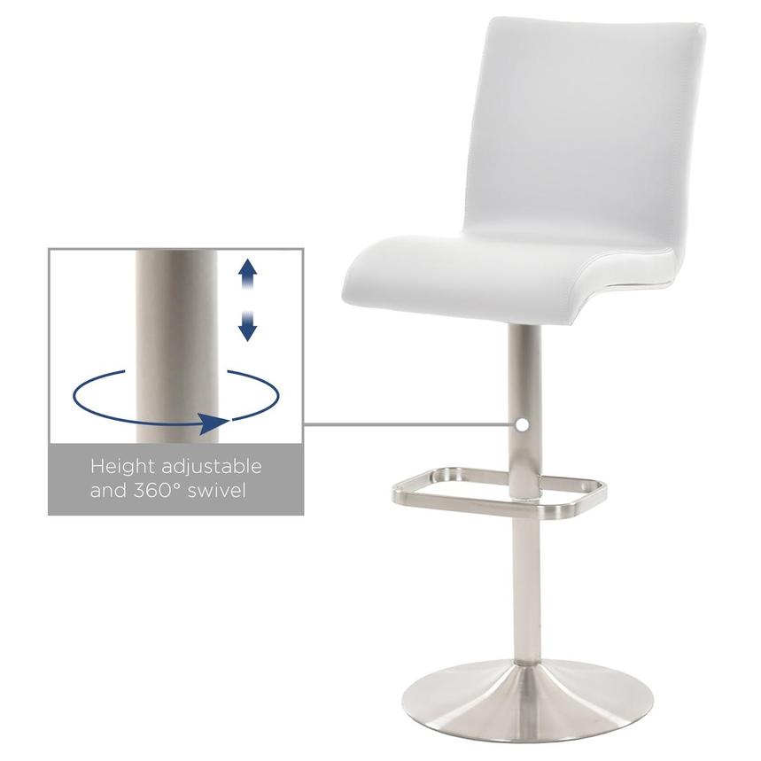 Fogo White Adjustable Stool  alternate image, 8 of 9 images.