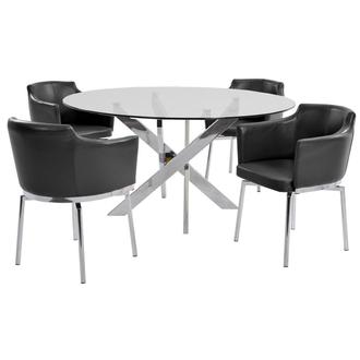 Dusty Black Polished 5-Piece Dining Set