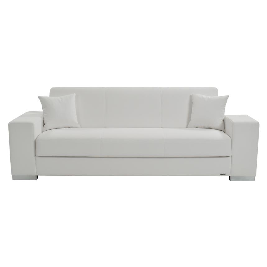 Kobe White Futon Sofa  alternate image, 3 of 8 images.