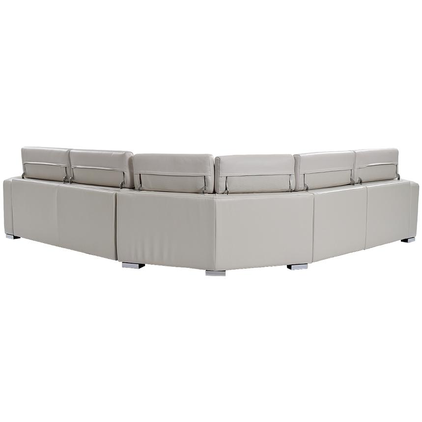 Bay Harbor Light Gray 4PC Leather Power Reclining Sectional w/Right Sleeper  alternate image, 4 of 9 images.
