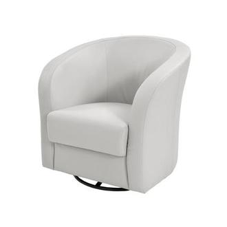 Delia White Swivel Accent Chair El Dorado Furniture