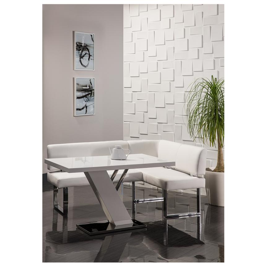 Linden White 3 Piece Right Corner Nook Set El Dorado Furniture