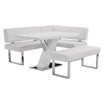 Linden White 2 Piece Right Corner Nook Set El Dorado Furniture
