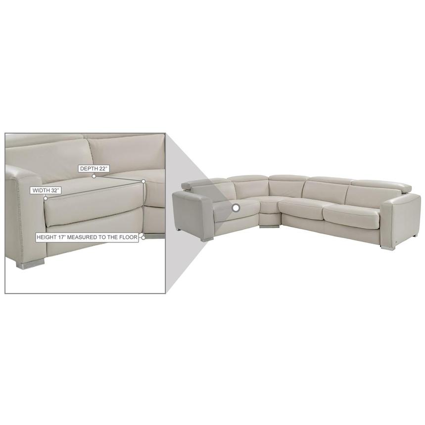 Bay Harbor Light Gray 3PC Leather Power Reclining Sectional w/Right Sleeper  alternate image, 9 of 9 images.
