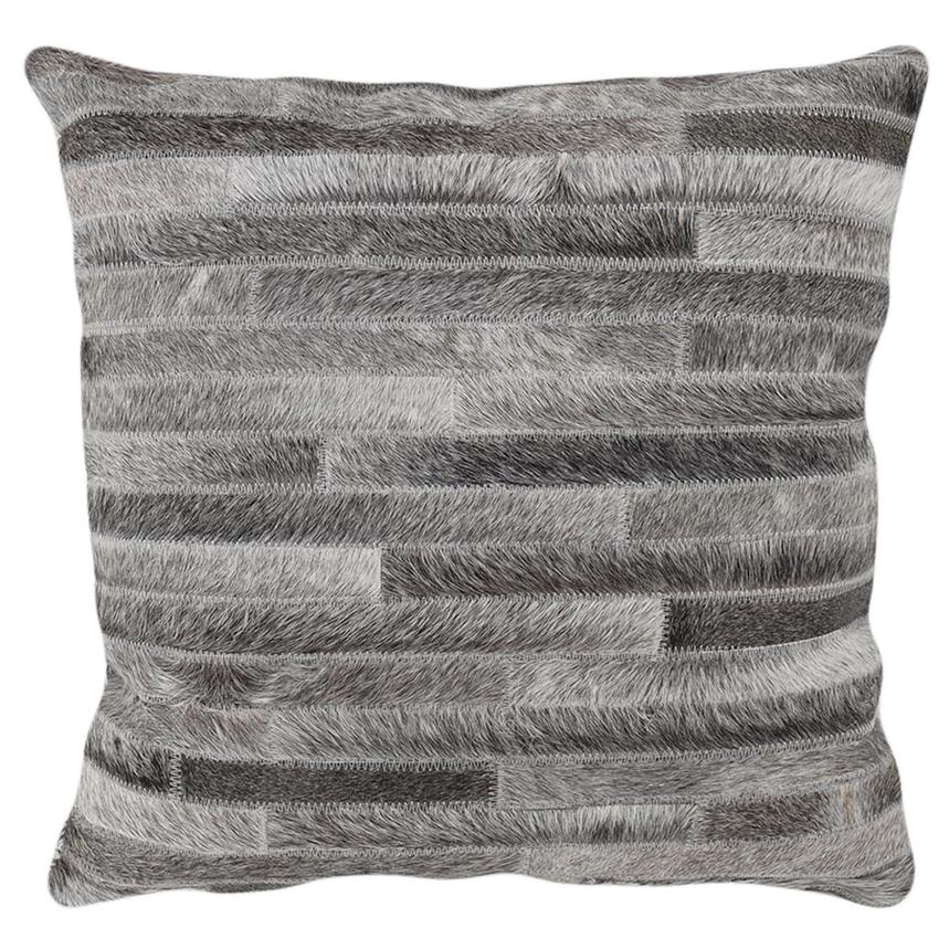 Capri Gray Cowhide Patchwork Accent Pillow