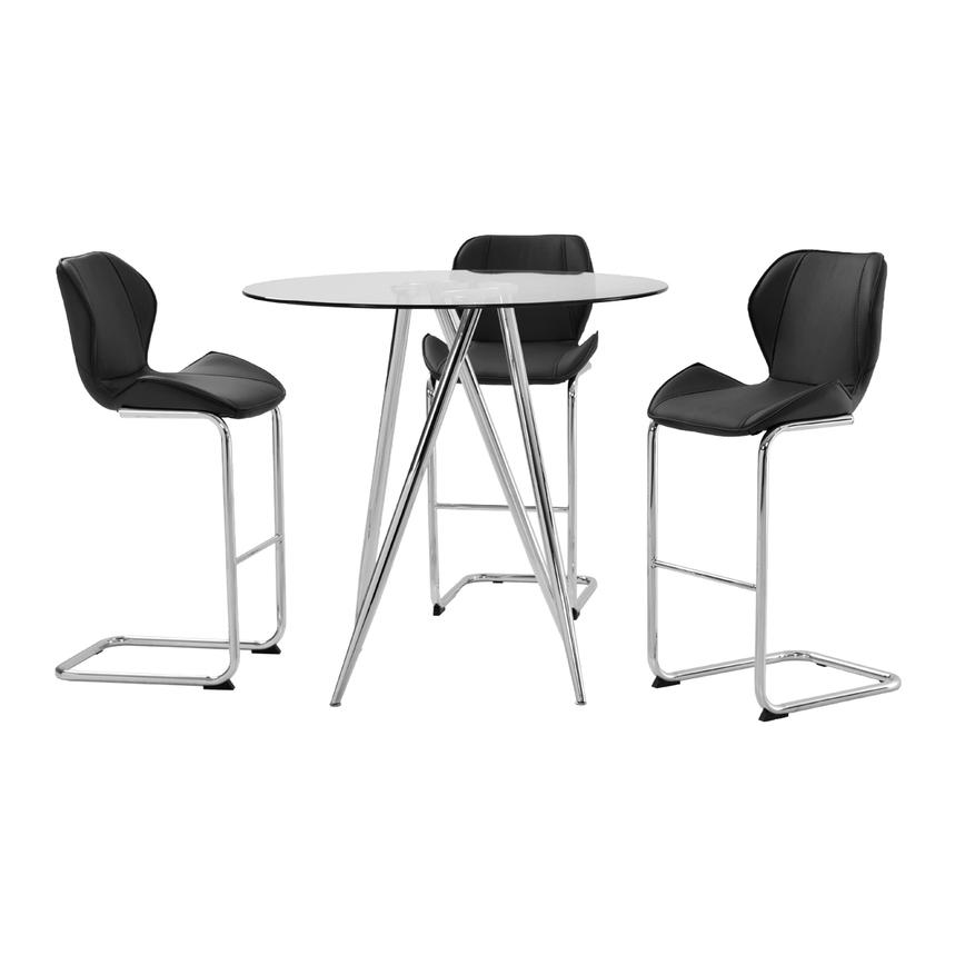 Latika Black 4-Piece Counter Dining Set  main image, 1 of 8 images.