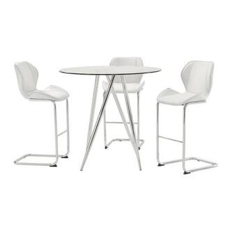 Latika White 4-Piece Counter Dining Set