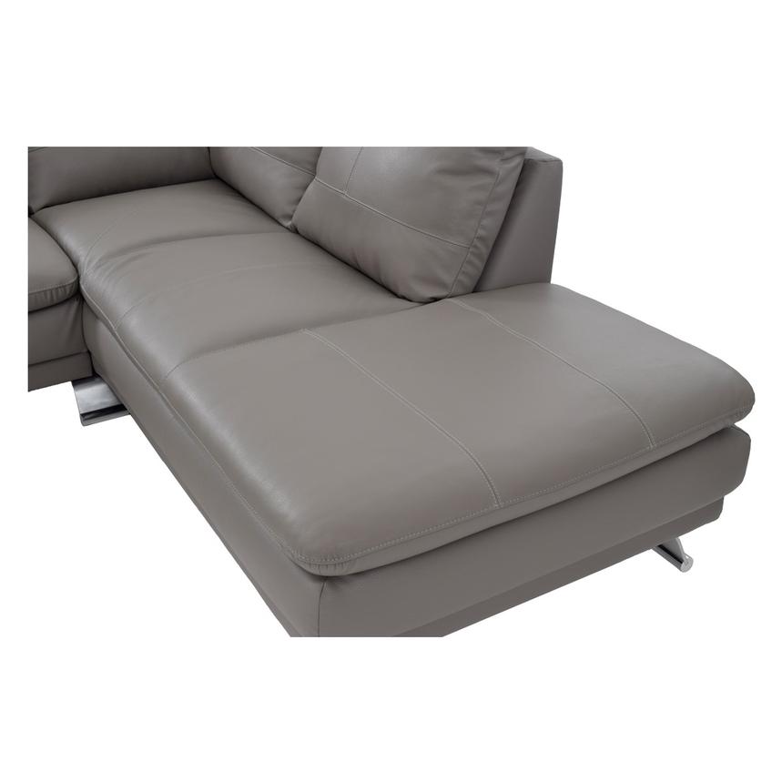 Rio Light Gray Leather Corner Sofa w/Right Chaise  alternate image, 5 of 8 images.