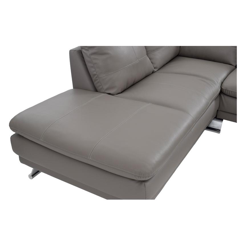 Rio Light Gray Leather Corner Sofa w/Left Chaise  alternate image, 5 of 8 images.