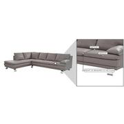 Rio Light Gray Leather Corner Sofa w/Left Chaise  alternate image, 8 of 8 images.