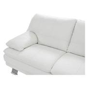 Rio White Leather Corner Sofa w/Right Chaise  alternate image, 3 of 8 images.