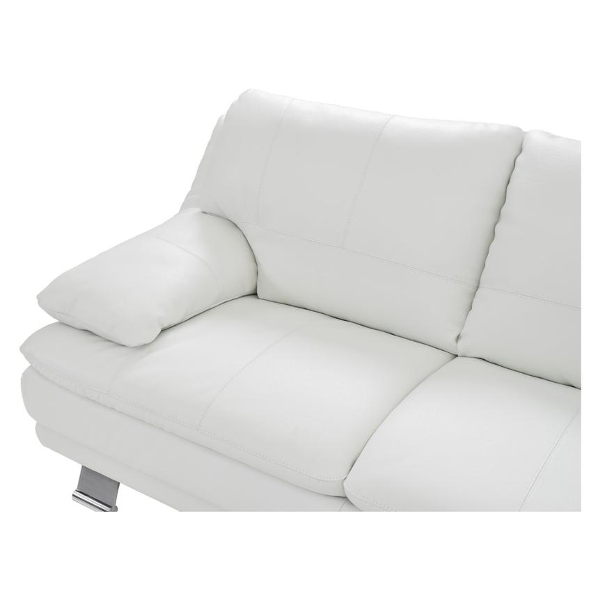 Rio White Leather Corner Sofa w/Right Chaise  alternate image, 3 of 8 images.