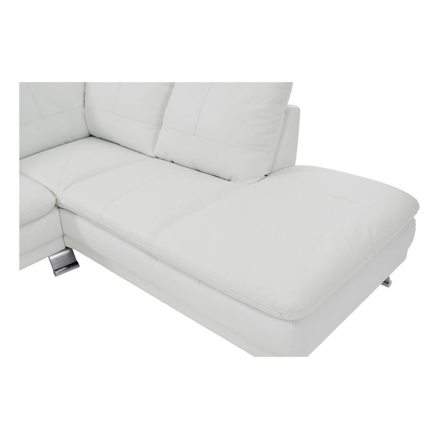 Rio White Leather Corner Sofa w/Right Chaise  alternate image, 5 of 9 images.