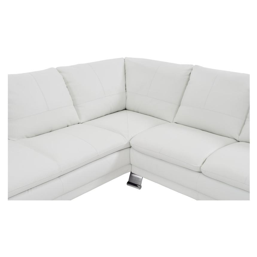 Rio White Leather Corner Sofa w/Left Chaise  alternate image, 4 of 8 images.