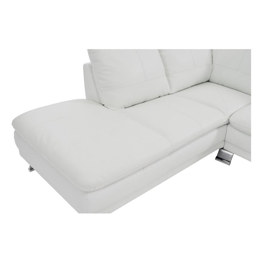 Rio White Leather Corner Sofa w/Left Chaise  alternate image, 5 of 8 images.