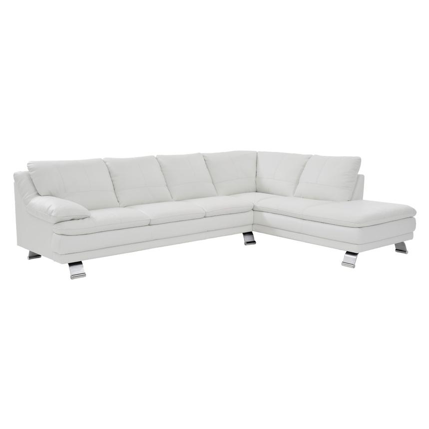 Rio White Leather Corner Sofa w/Right Chaise El Dorado Furniture