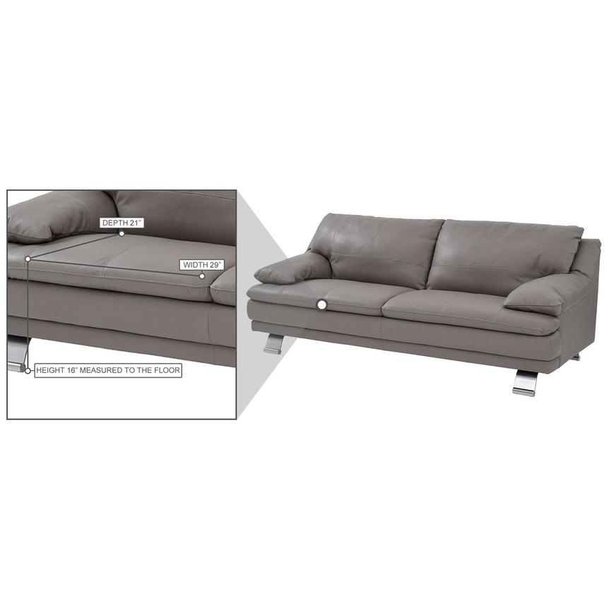 Rio Light Gray Leather Sofa alternate image, 8 of 8 images.