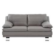 Rio Light Gray Leather Loveseat  alternate image, 2 of 8 images.