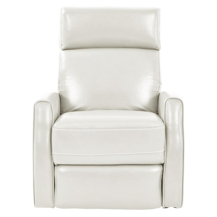 Lucca White Leather Power Recliner  alternate image, 3 of 9 images.