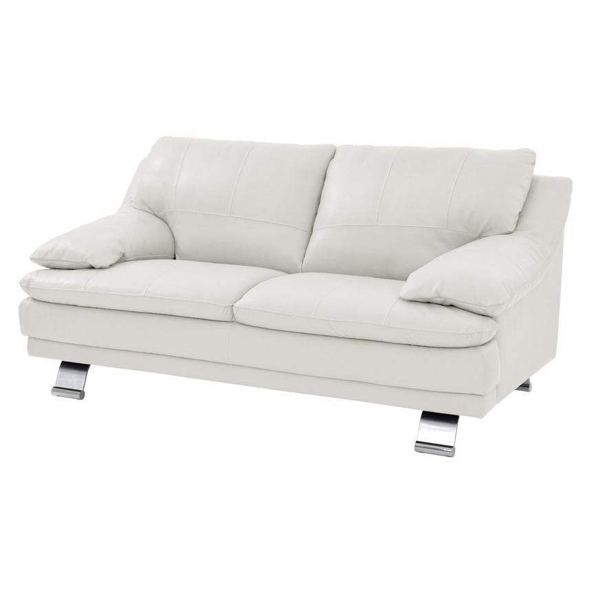 Rio White Leather Loveseat  main image, 1 of 7 images.