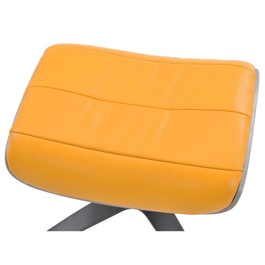Enzo Yellow Leather Ottoman  alternate image, 2 of 5 images.