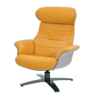 Enzo Yellow Leather Swivel Chair