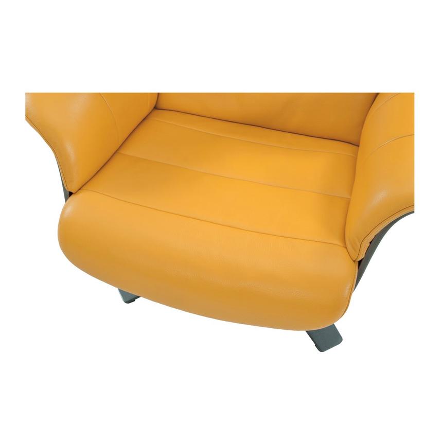 Enzo Yellow Leather Swivel Chair  alternate image, 7 of 10 images.