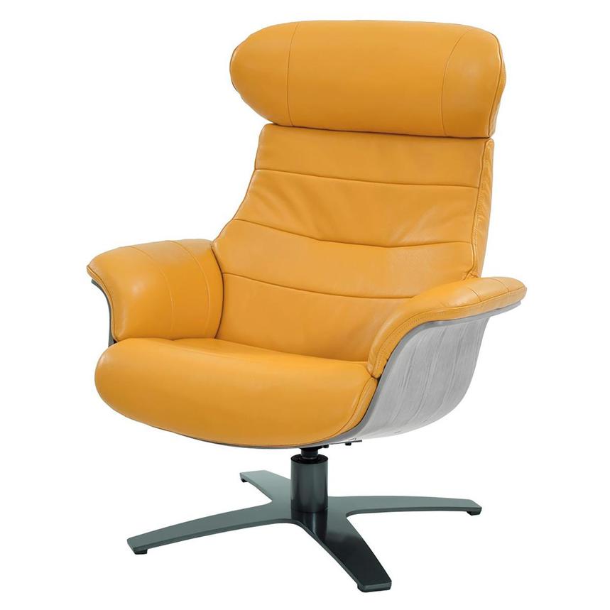 Enzo Yellow Leather Accent Chair El Dorado Furniture