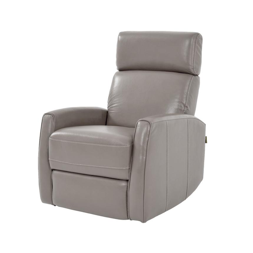 Lucca Gray Leather Power Recliner El Dorado Furniture