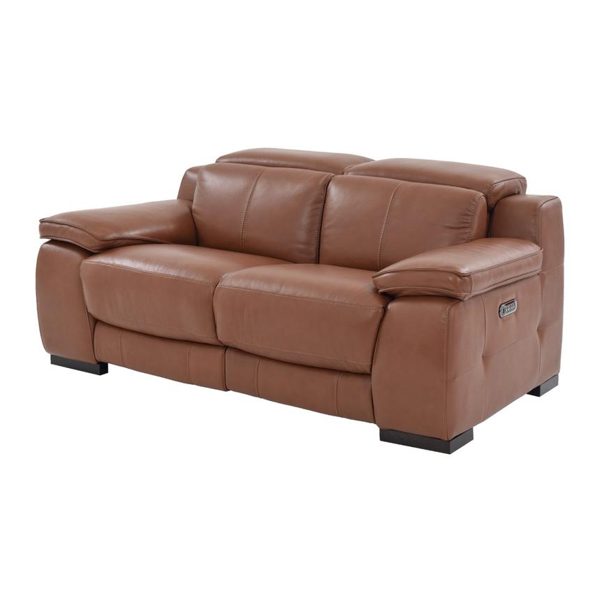 Gian Marco Tan Leather Power Reclining Loveseat  main image, 1 of 10 images.