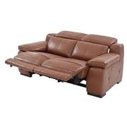 Gian Marco Tan Leather Power Reclining Loveseat  alternate image, 2 of 9 images.