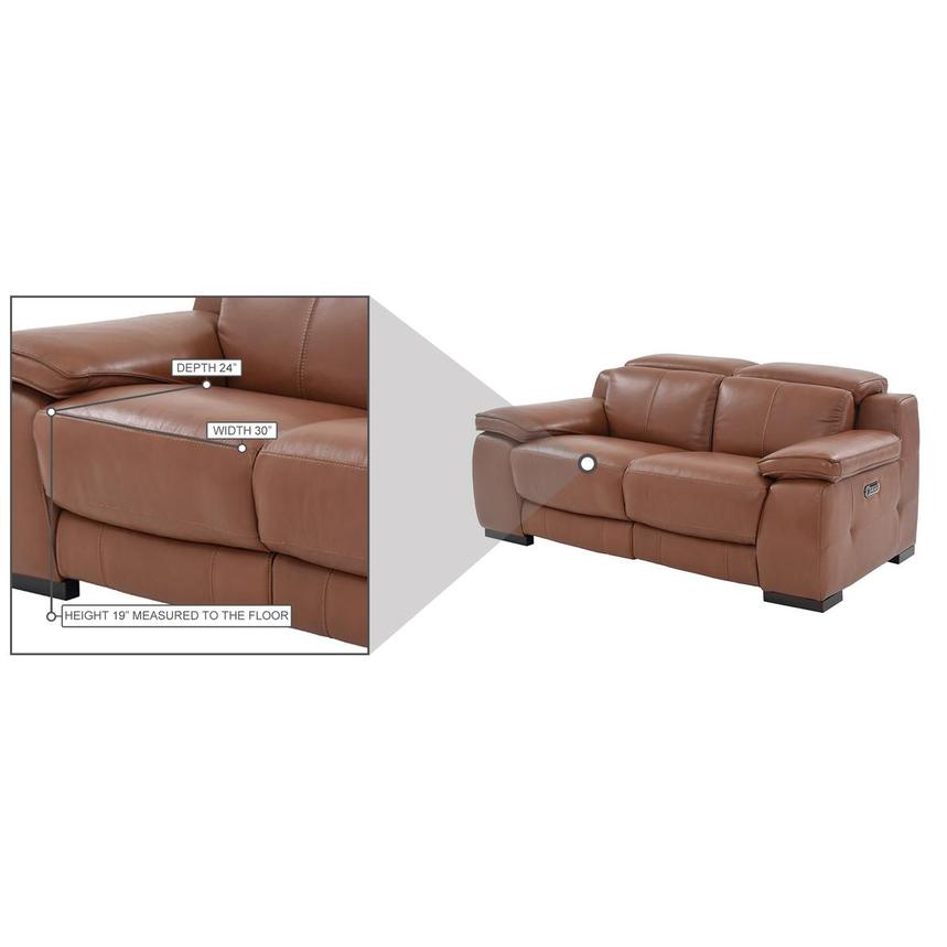 Gian Marco Tan Leather Power Reclining Loveseat  alternate image, 9 of 9 images.