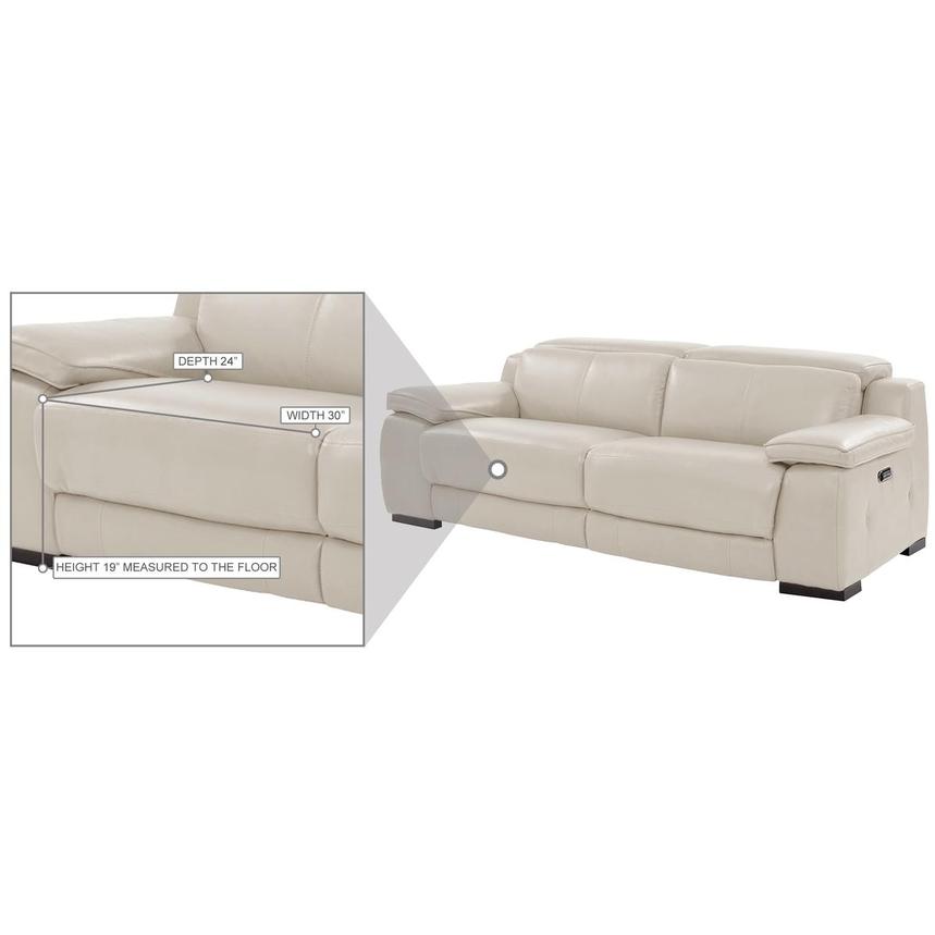 Gian Marco Light Gray Leather Power Reclining Sofa  alternate image, 10 of 10 images.