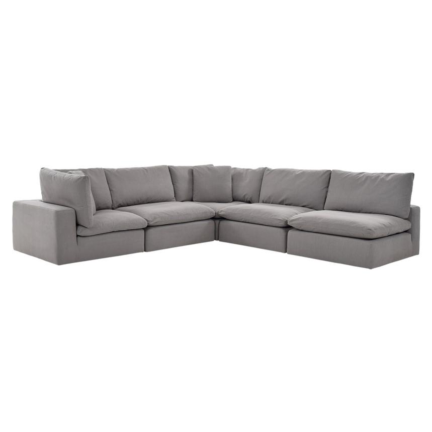Nube Gray Corner Sofa with 5PCS/3 Armless Chairs  main image, 1 of 10 images.