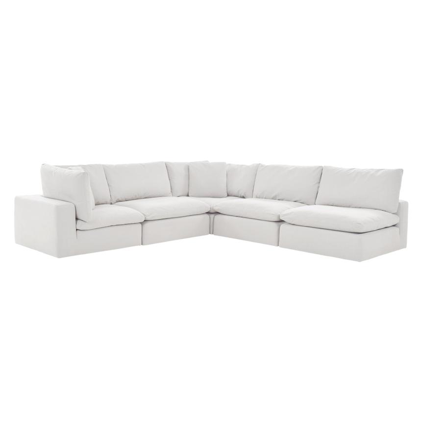 Nube White Corner Sofa with 5PCS/3 Armless Chairs  main image, 1 of 9 images.