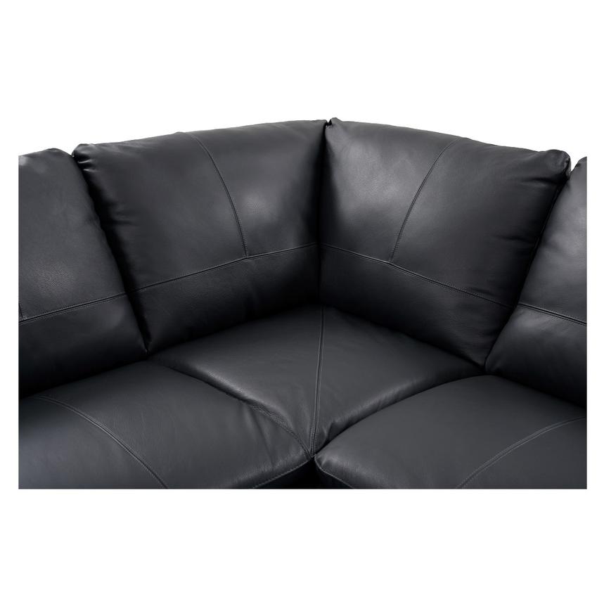 Rio Dark Gray Leather Corner Sofa w/Left Chaise  alternate image, 4 of 8 images.