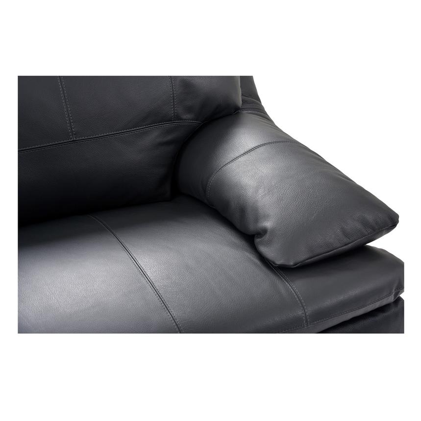 Rio Dark Gray Leather Corner Sofa w/Left Chaise  alternate image, 5 of 8 images.